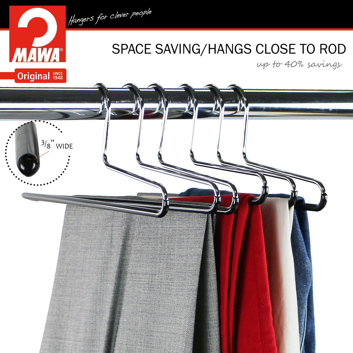 Trouser Hanger, KH-1, Single Rod, Black