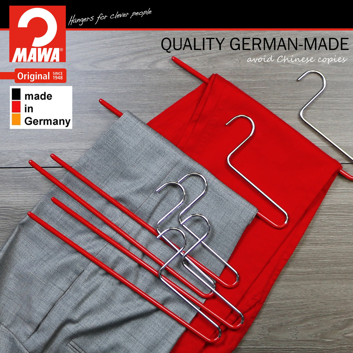 Trouser Hanger, KH-1, Single Rod, New Red
