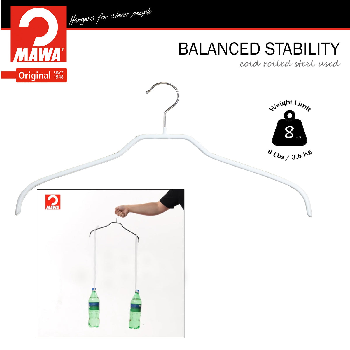 Silhouette, 36-F, Narrow Hanger, White