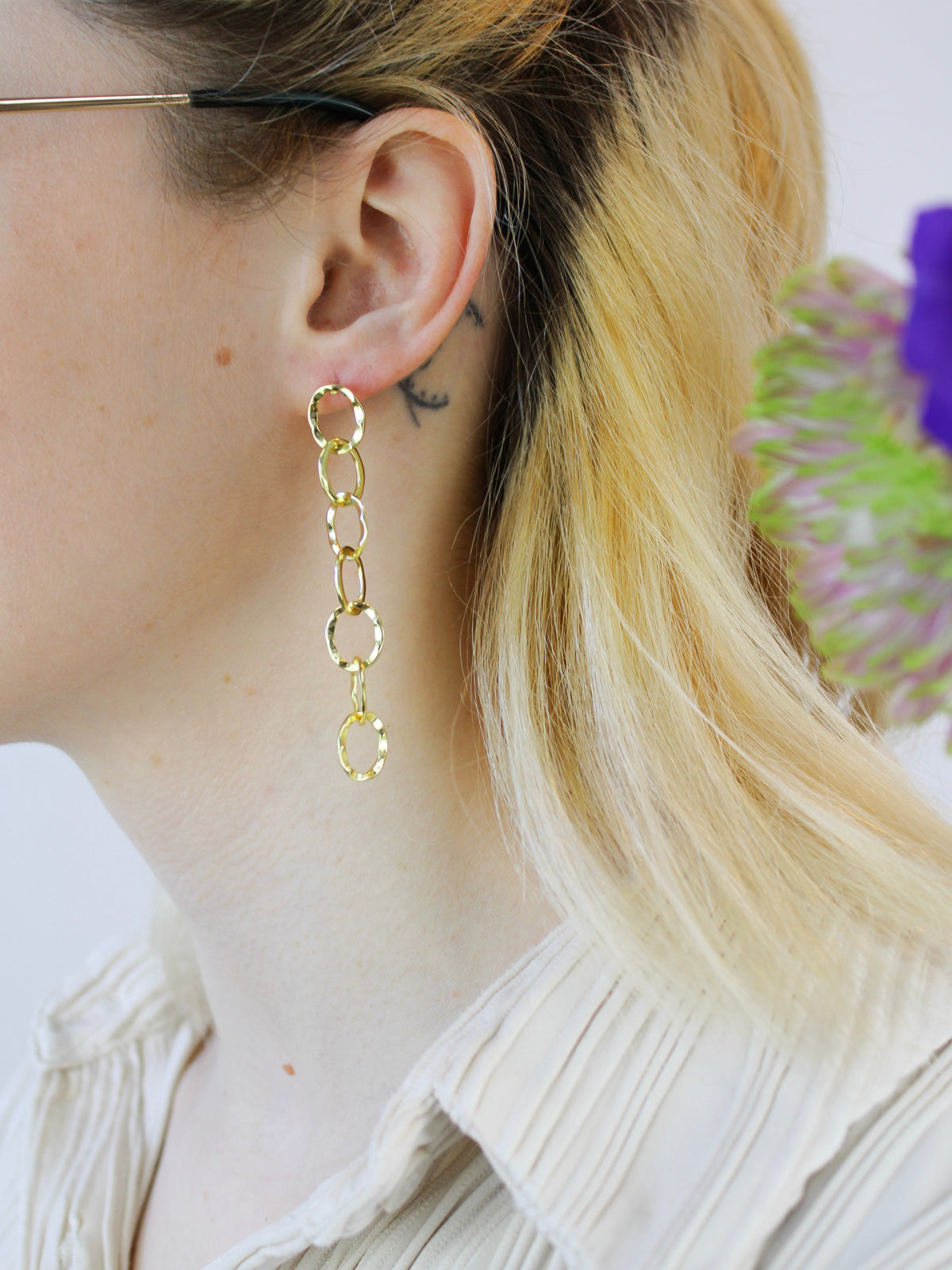 Organic Chain Link Earrings
