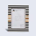 Picture Frame Stripewood Collection Wood & Resin Inlay Black & White – 4x6 & 5x7"