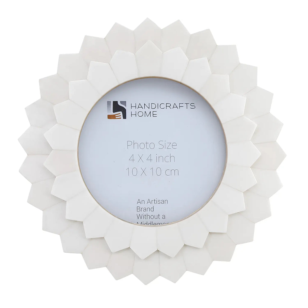 Palace Radiance Bone Inlay Round Picture Frame | 4x4