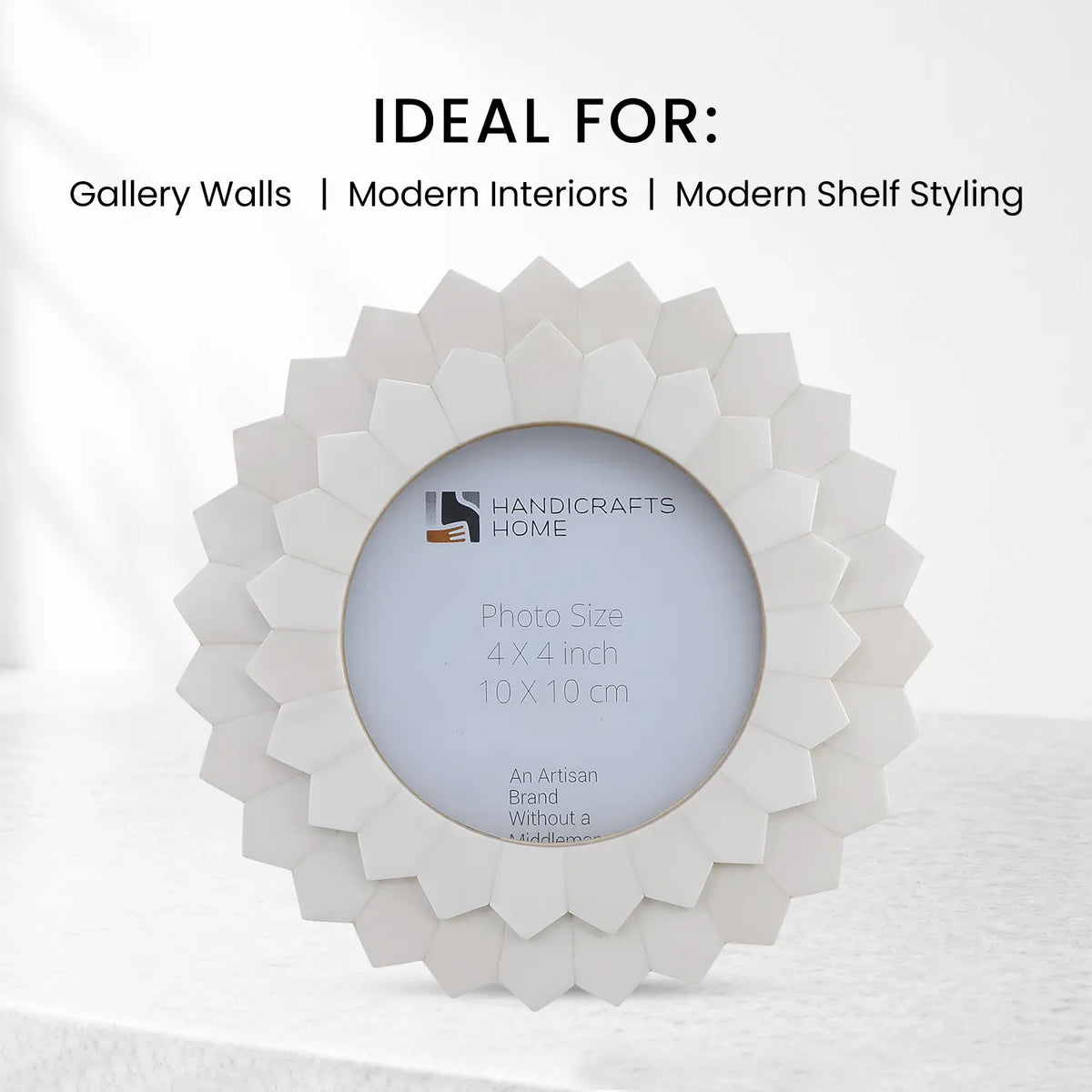 Palace Radiance Bone Inlay Round Picture Frame | 4x4