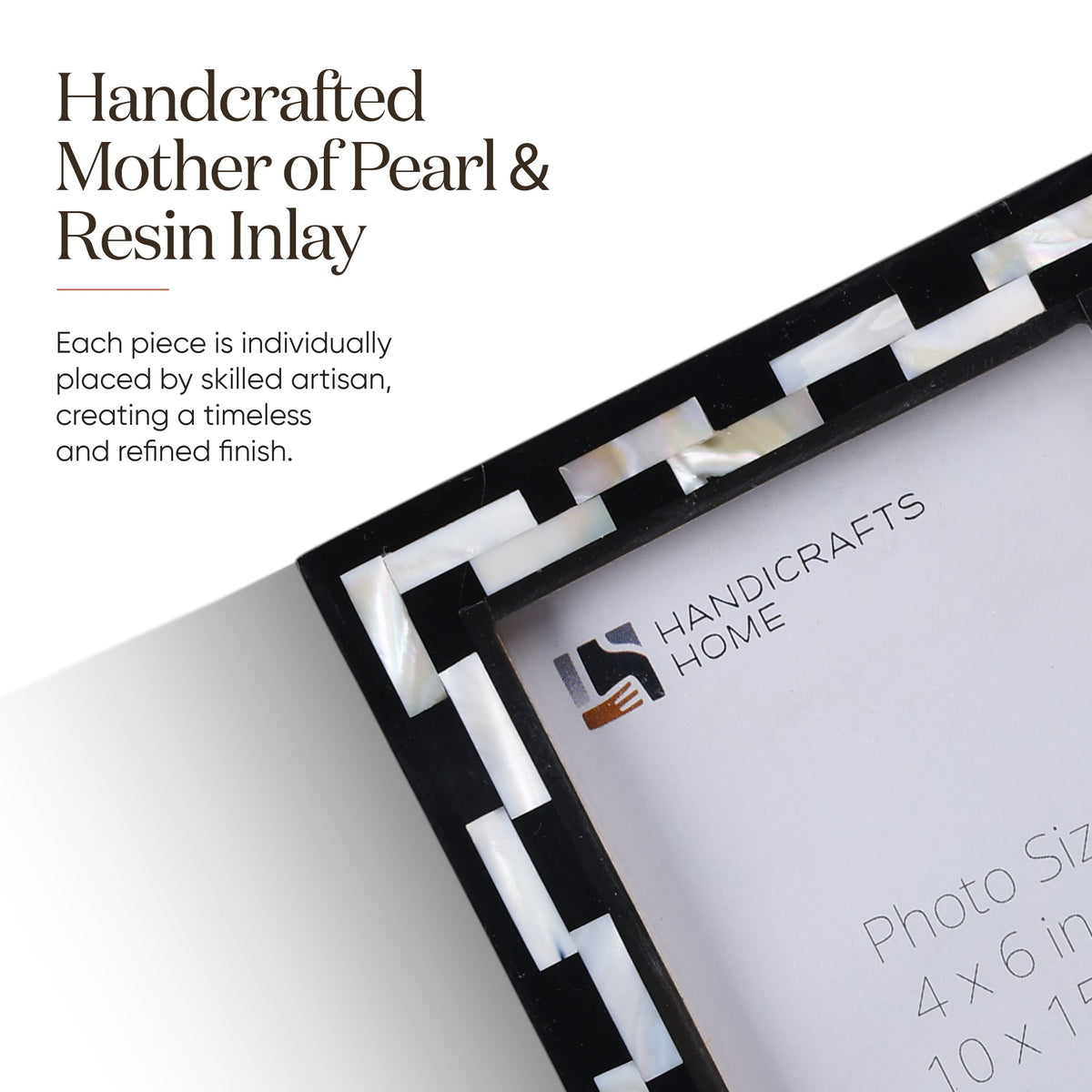 Picture Frames Pearlescent Tiptoe Collection Mother of Pearl & Resin Inlay, 3 Sizes