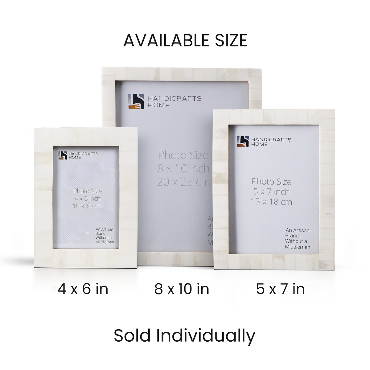 Picture Frame Classic Pattern Collection Bone Inlay White – 3 Sizes