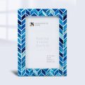 Picture Frame Arctic Ice Pattern Collection Resin inlay Blue & White 4x6, 5x7 & 8x10