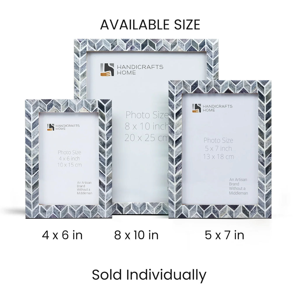 Grey Bone Inlay Picture Frame Arctic Smoke Col. 4x6 5x7 8x10