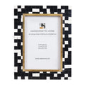 4x6 Picture Frame B&W Handcrafted Resin Inlay | Halo Mosaic