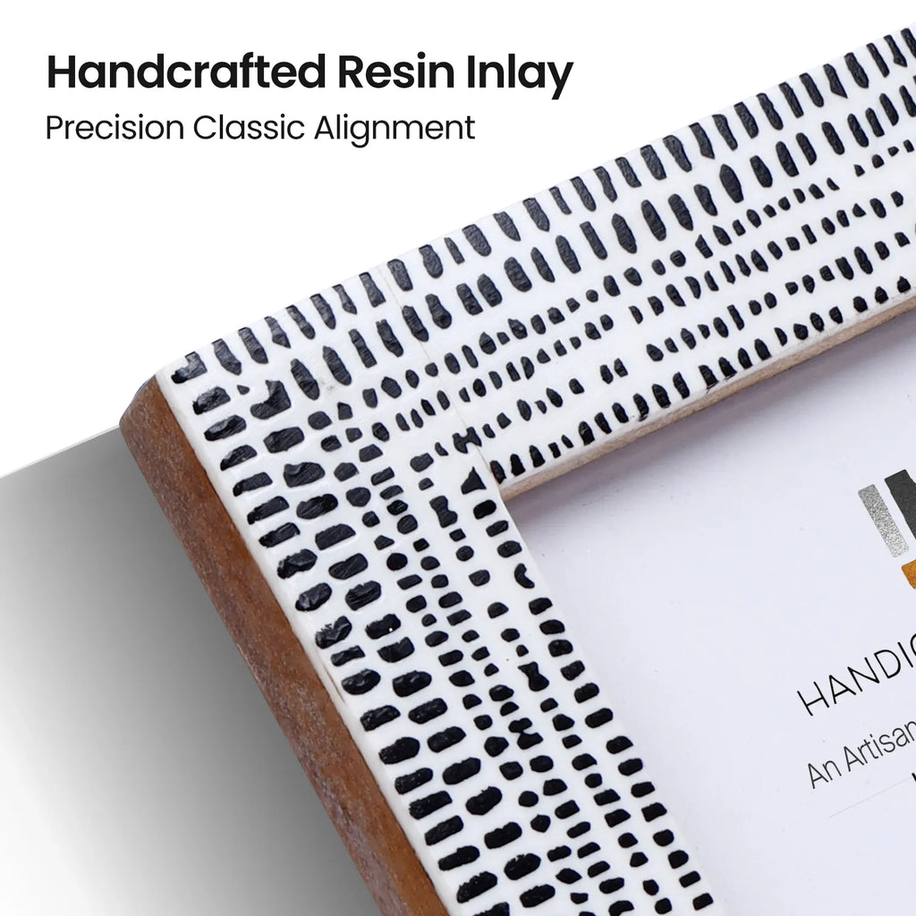 Rhythm Particle Picture Frame B&W Resin Inlay 4x6 5x7 8x10