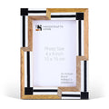 Picture Frames Silhouette Sequenced Collection Resin Inlay Wood Brown White 4x6 5x7"
