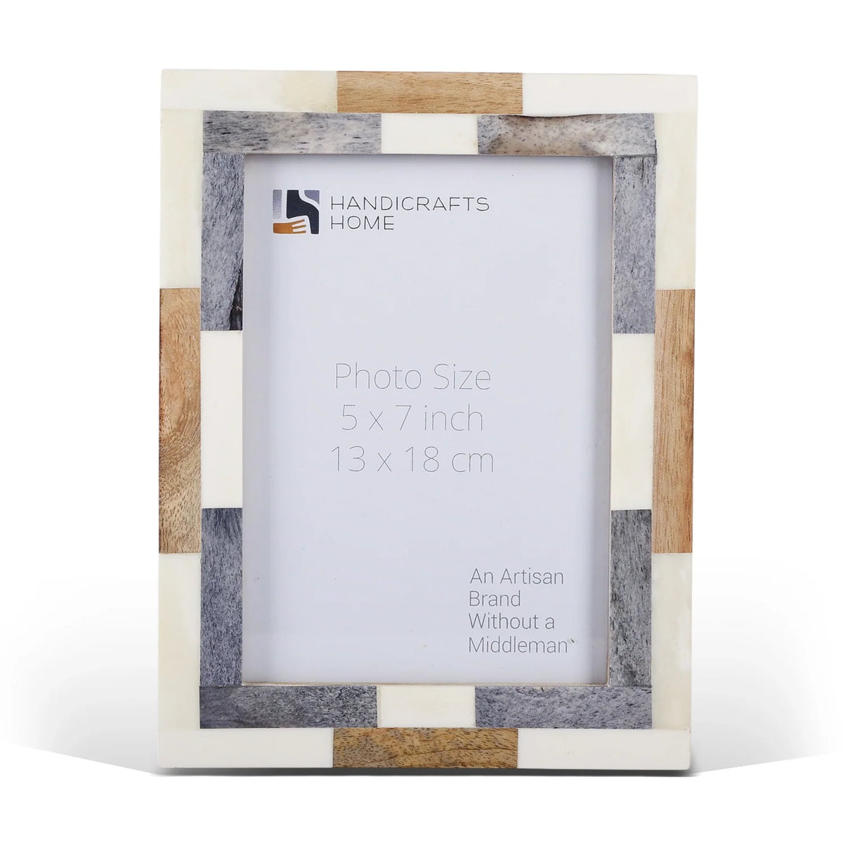 Picture Frame Woodstrip Tile Collection Wood & Bone Inlay Multi – 4x6 & 5x7"