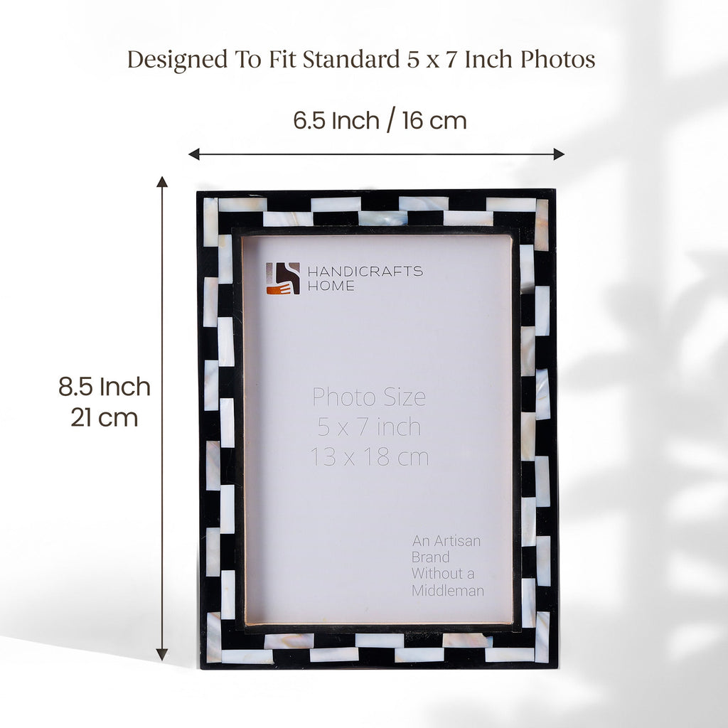 Picture Frames Pearlescent Tiptoe Collection Mother of Pearl & Resin Inlay, 3 Sizes