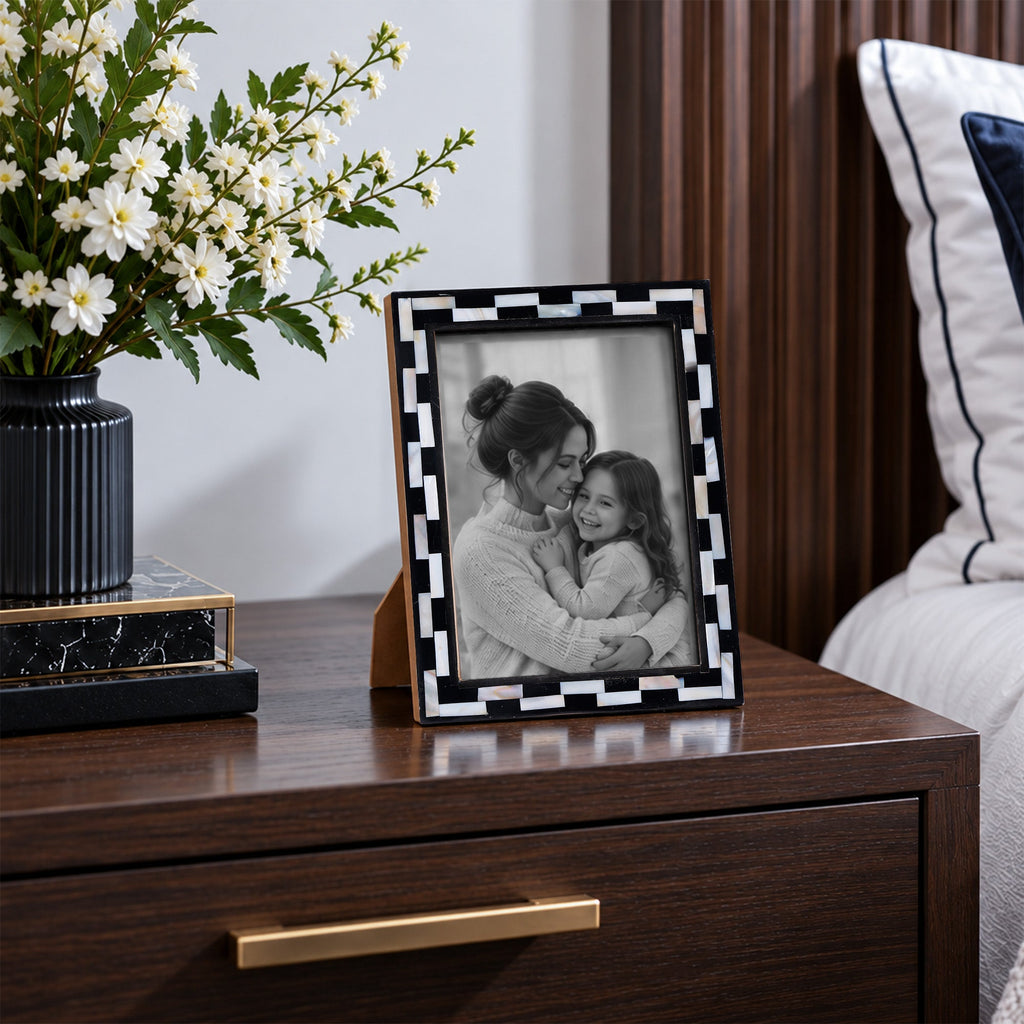 Picture Frames Pearlescent Tiptoe Collection Mother of Pearl & Resin Inlay, 3 Sizes