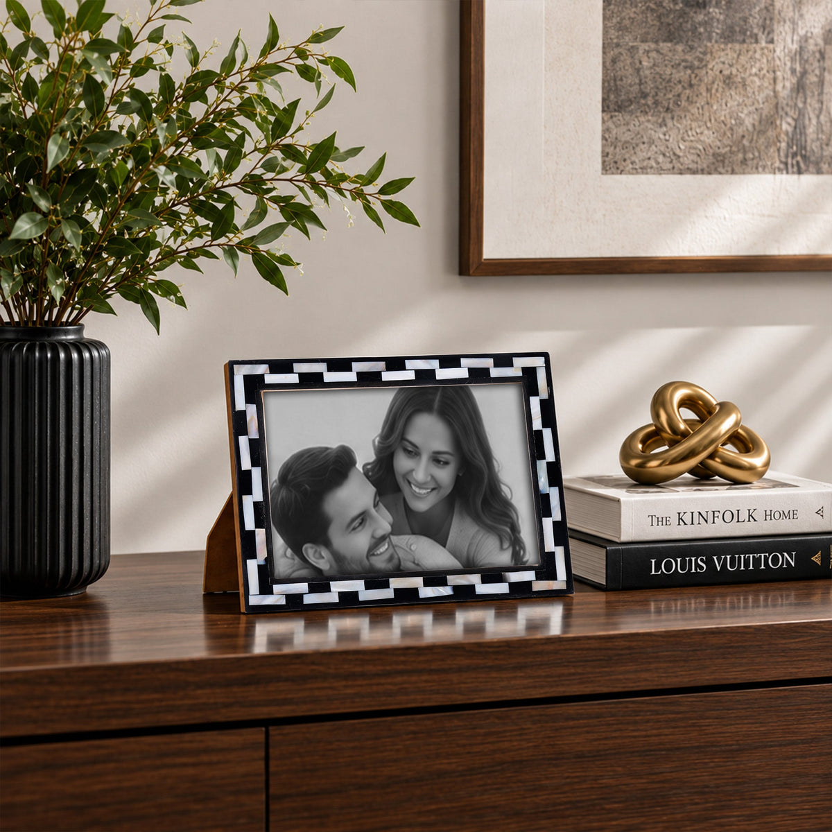 Picture Frames Pearlescent Tiptoe Collection Mother of Pearl & Resin Inlay, 3 Sizes