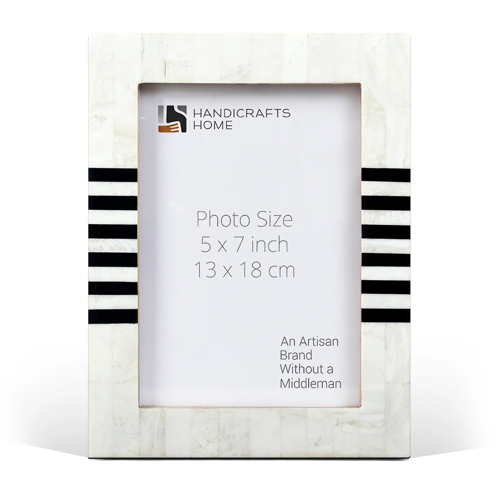 Contour Lado Modern Black & White Resin Inlay Picture Frames