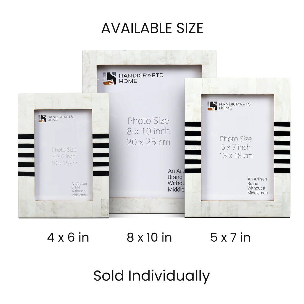Contour Lado Modern Black & White Resin Inlay Picture Frames