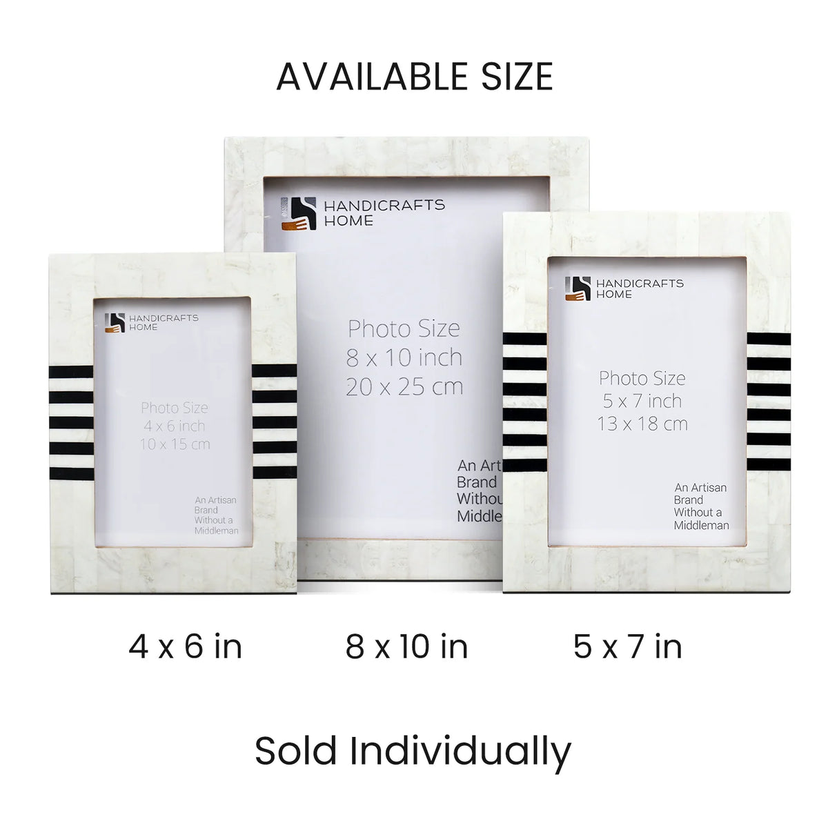 Contour Lado Modern Black & White Resin Inlay Picture Frames