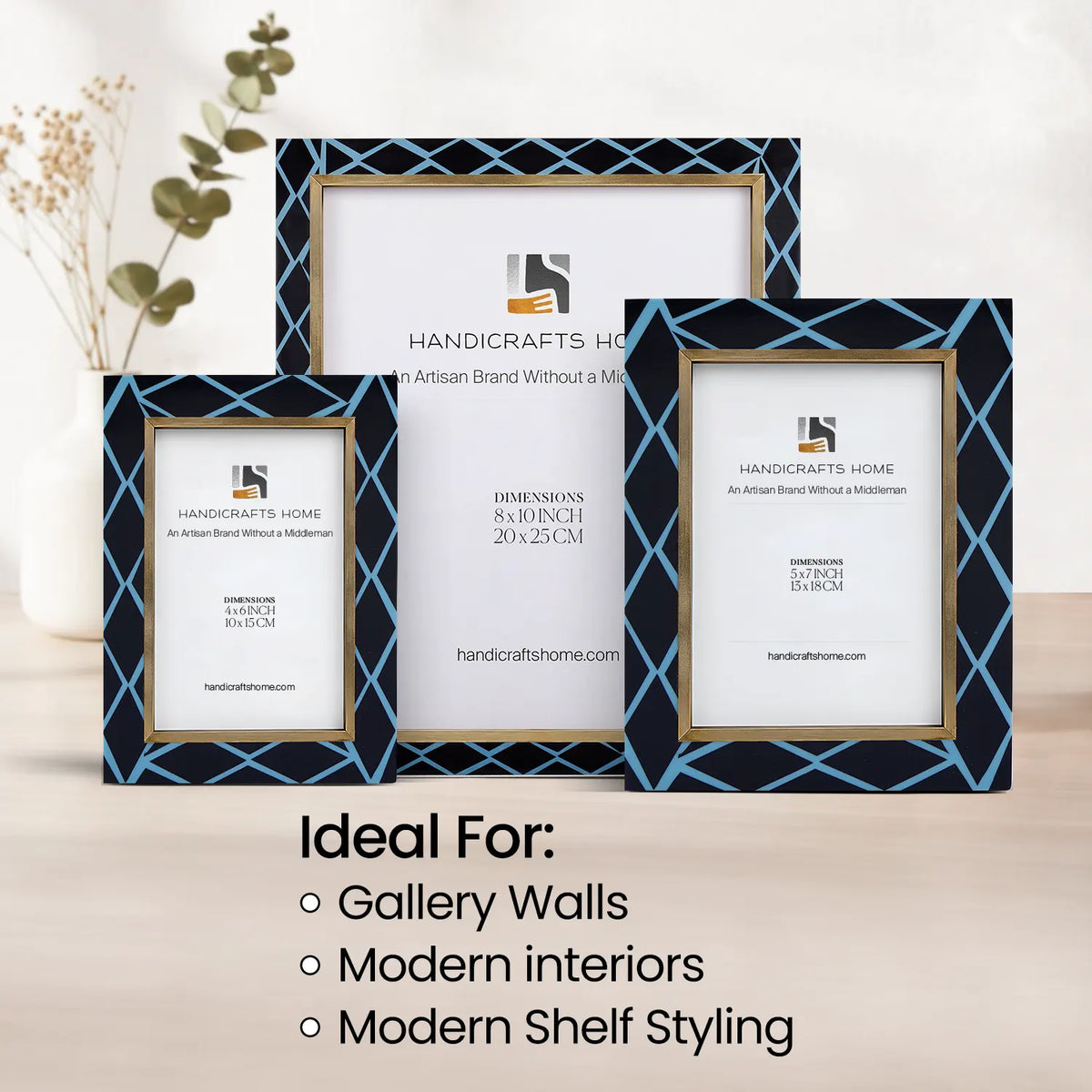 Picture Frame Halo Mamba Collection Resin Inlay & Brass Multi-Color – 4x6, 5x7 & 8x10