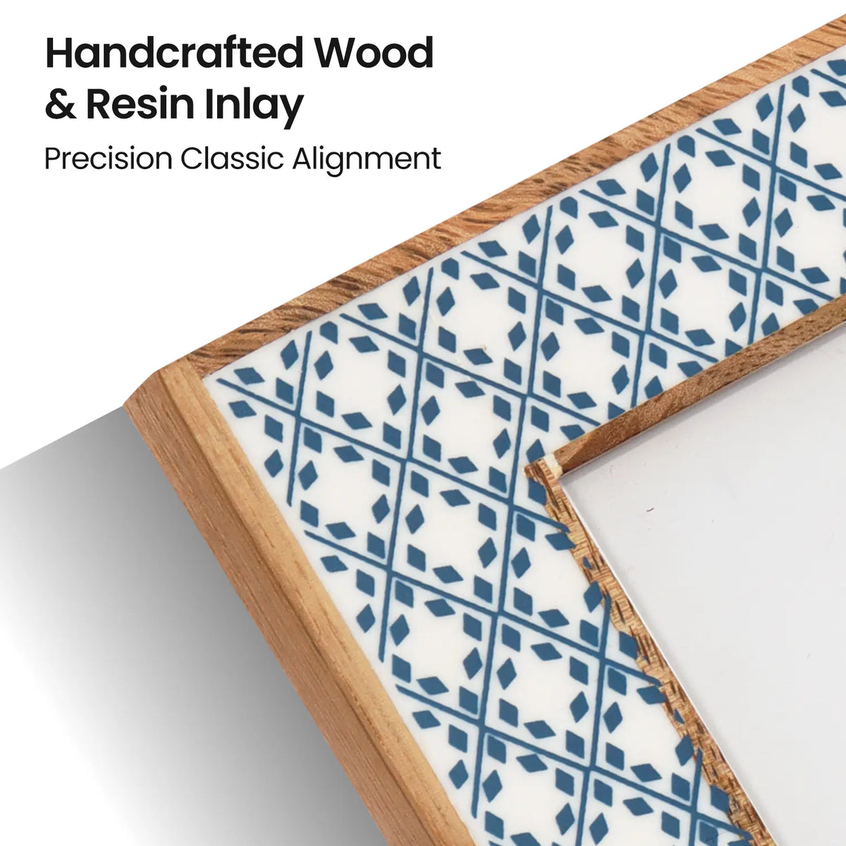 Rhythm Diamond Picture Frame Blue Resin Inlay 4x6 5x7 8x10