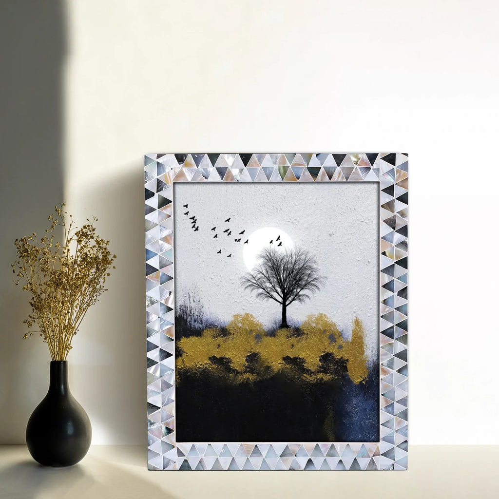 Picture Frames Pearlescent Abyss Collection Mother of Pearl White 3 Sizes