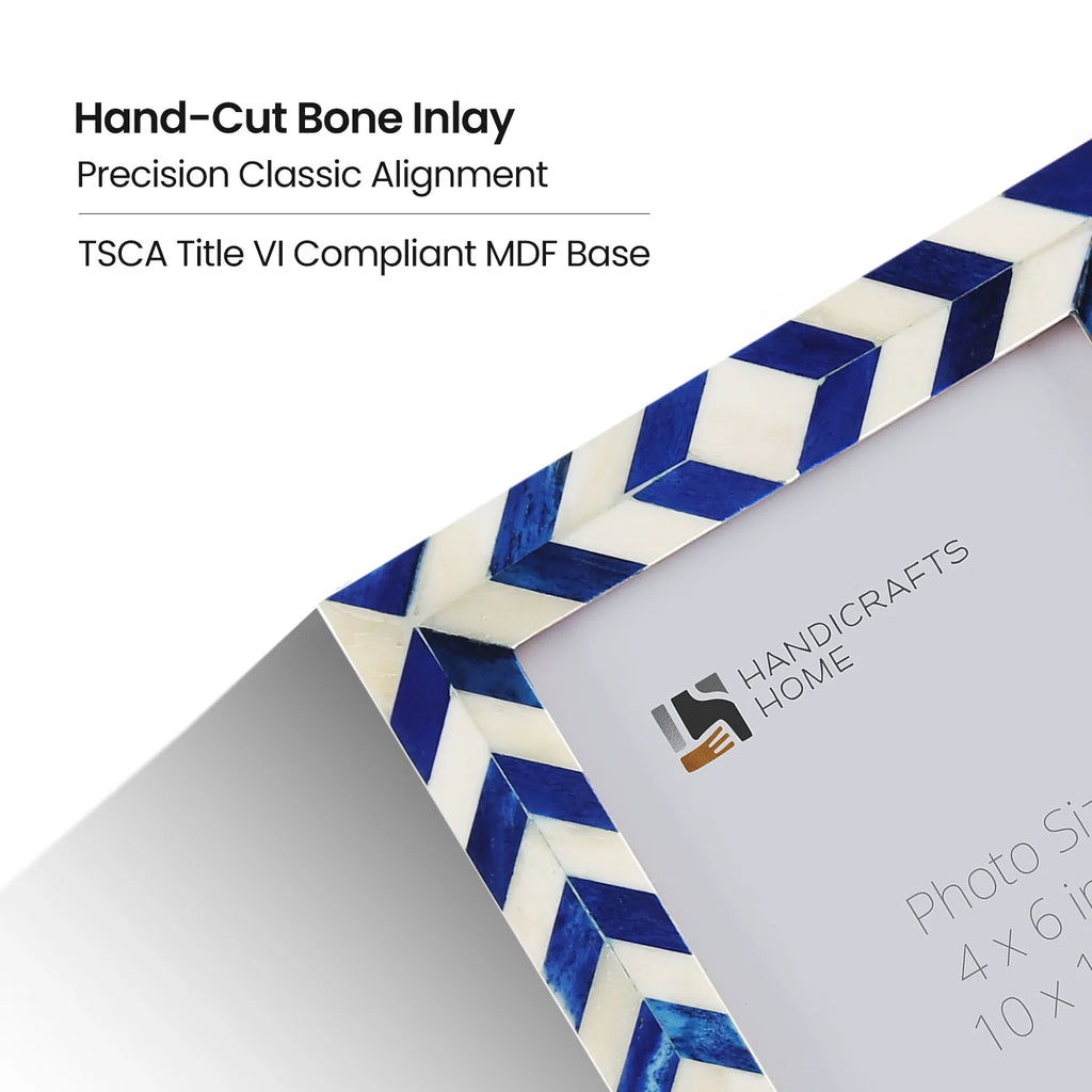 Mosaic Chevron Bone Inlay Picture Frame | 4x6 5x7 8x10