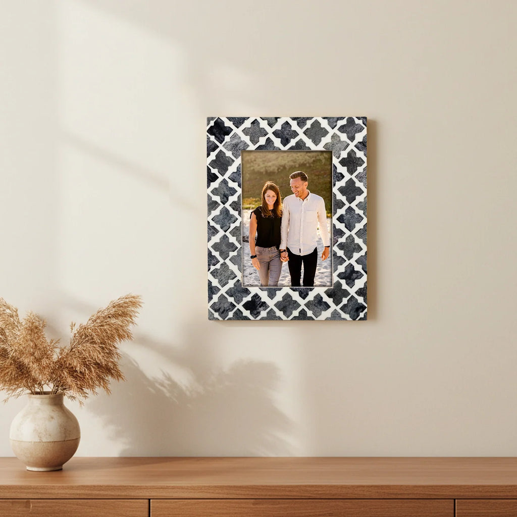 Picture Frame Mosaic Quatrefoil Collection Bone & Resin Inlay in 3 Colors