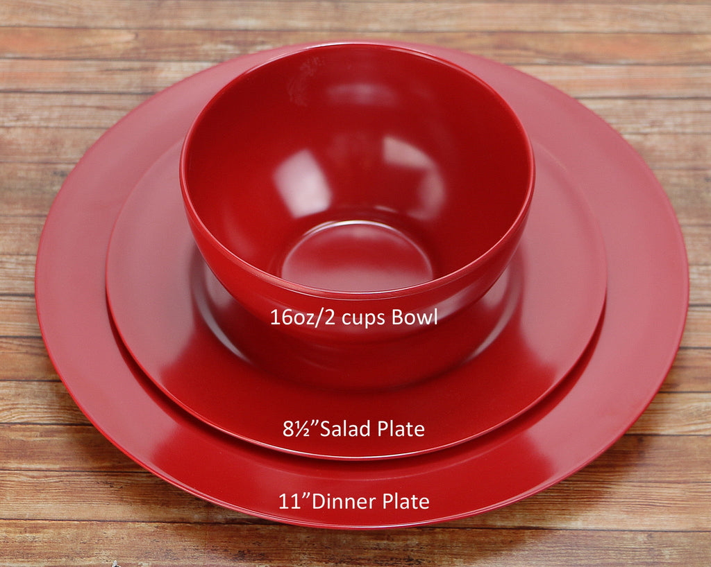 6pc Melamine Bowl Set, Red