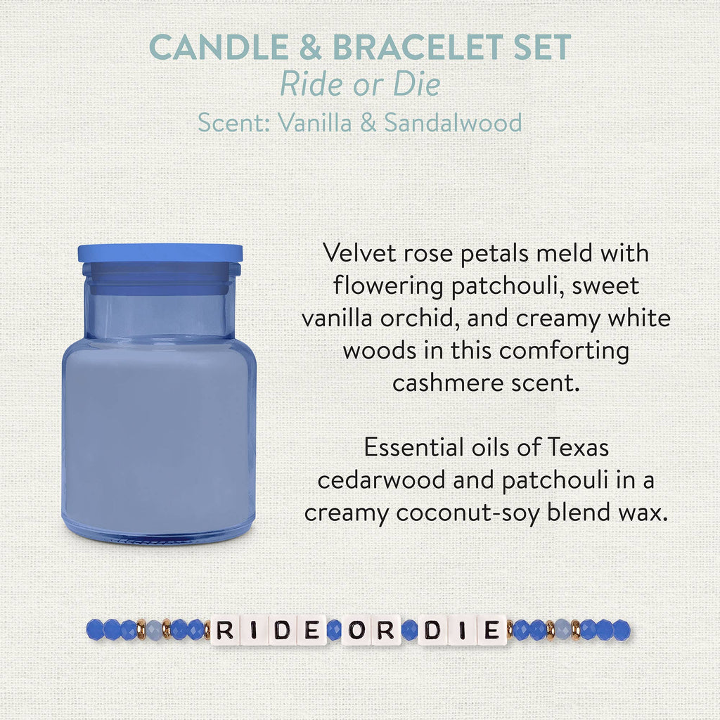 Best Friend Gift Candle & Friendship Bracelet Set - 4 Colors and Phrases