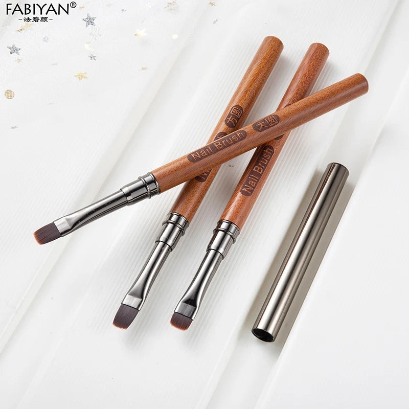 Sandalwood Nail Art Glue Phototherapy Pen UV Gel Brush Painting Drawing Flowers Nail Brushes Manicure Tools For Nail Salon