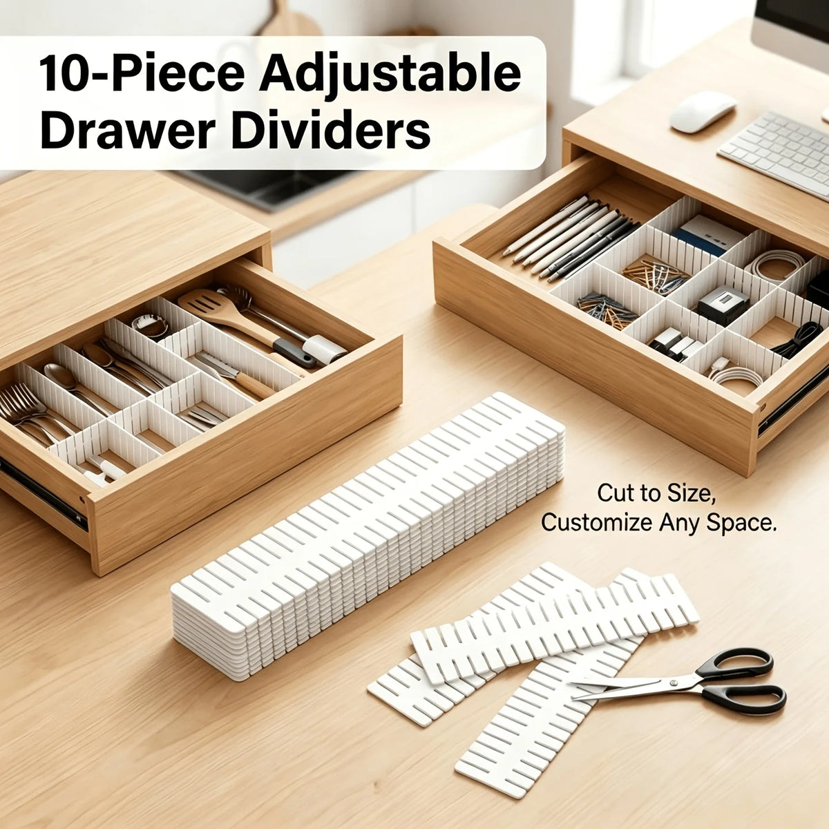 1/10pcs Drawer Organizer Dividers, Spliceable Plastic Grid Storage Grids,Storage Separators for Wardrobe, Kitchen, Office