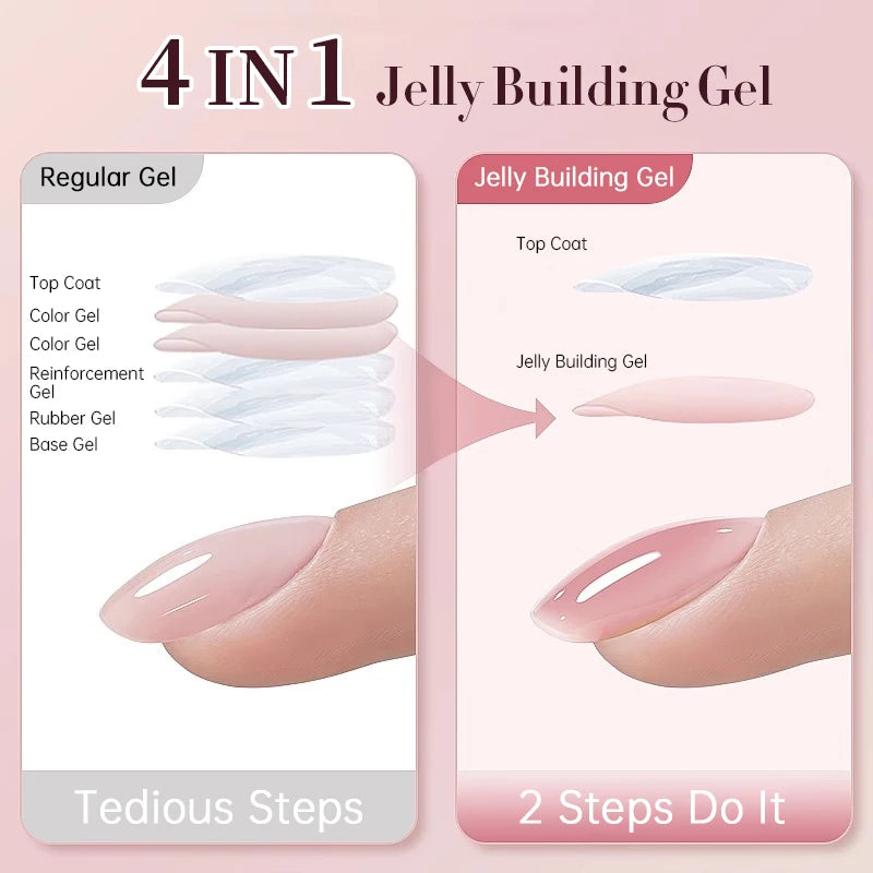 UR SUGAR 15ml 4-IN-1 Jelly Rubber Base Gel For Construct Reinforce Natural Nail Art Manicure Soak Off LED UV Gel Nail Varnishes