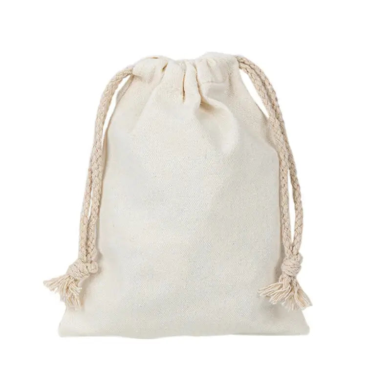 1~5pcs Natural Cotton Drawstring Storage Bags Christms Wedding Gift DIY Plain Pouch Reusable Home Organize Dustbag