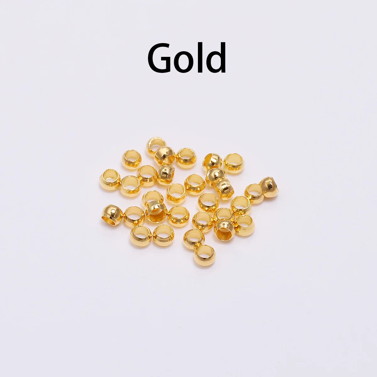 500pcs/lot Gold Silver Copper Ball Crimp End Beads Dia 1.5-3mm Stopper Spacer Beads For DIY Jewelry Making Supplies Accessories