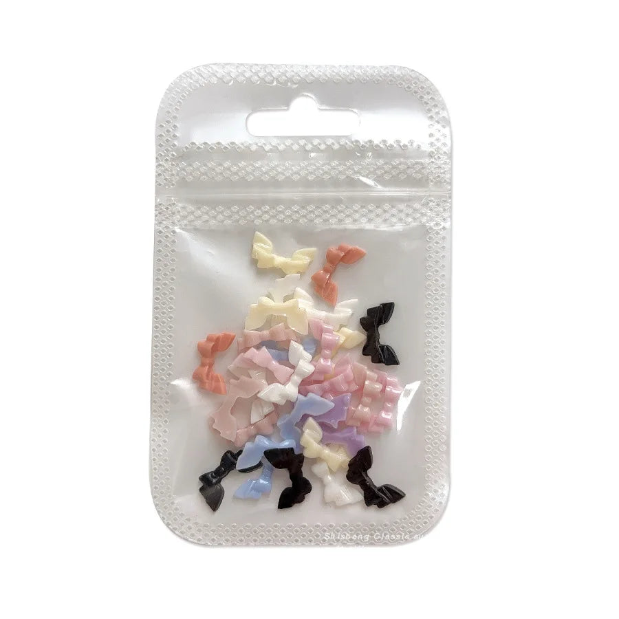 New Arrival 30PCS Soft Acrylic Bow Nail Art Charms Accessories Resin Parts For Nails Decoration Manicure Decor Supplies Material