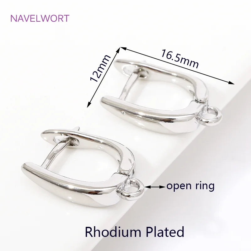 DIY Earring Making Accessories 18K Gold Plated Smooth Earring Hook Clasps Brass Metal Earwires Hooks,Jewelry Making Supplies