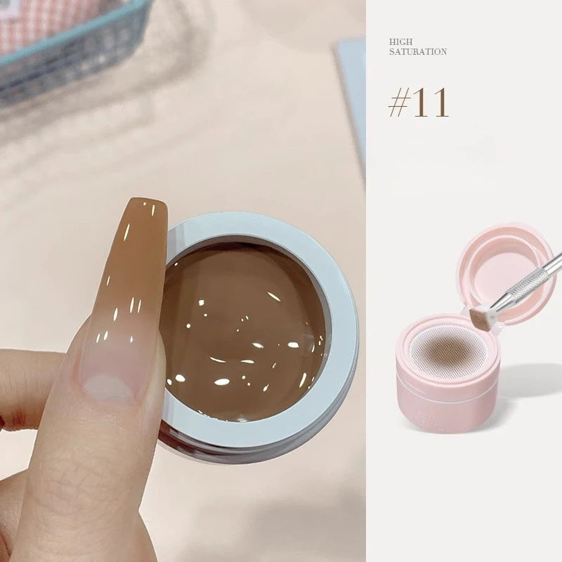 12 Colors Air Cushion Patting Gel, High Saturation Solid Nail Art Gel, No Wipe Matte Finish for Gradient Blush Nails, UV Cured