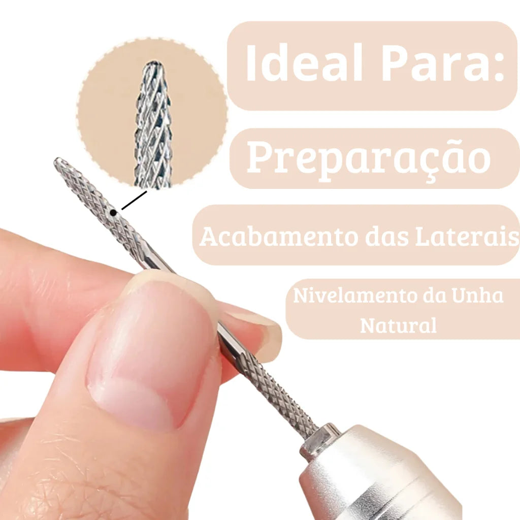 Kit 3 Professional Tungsten Drill Bits Gel Nail Porcelain Nail Art Drill Conical Needle Leveling Finishing Gel Motion