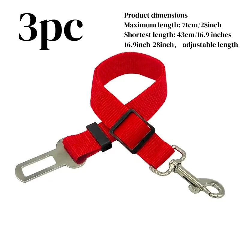 Car Pet Seat Belt, Adjustable Safety Rope, Rust Proof Hook and 360° Rotating Buckle, Used for Trucks and Station Wagons