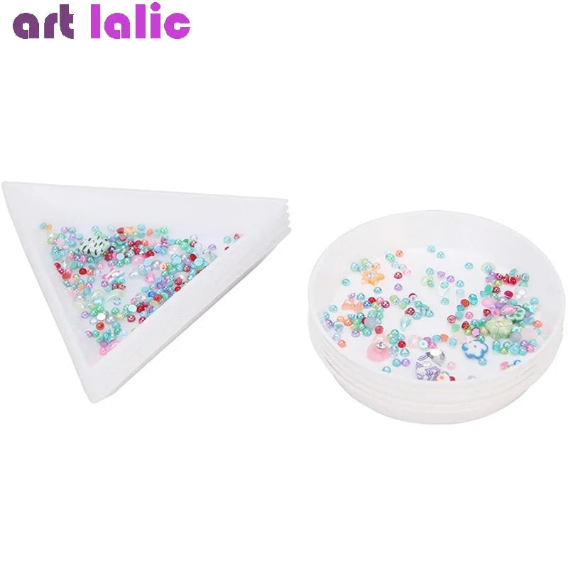 5Pcs Rhinestone Dotting Glue Pen Set for Nail Art with Diamond Mud Paste Adhesive Clay Storage Box Manicure Tools Kit
