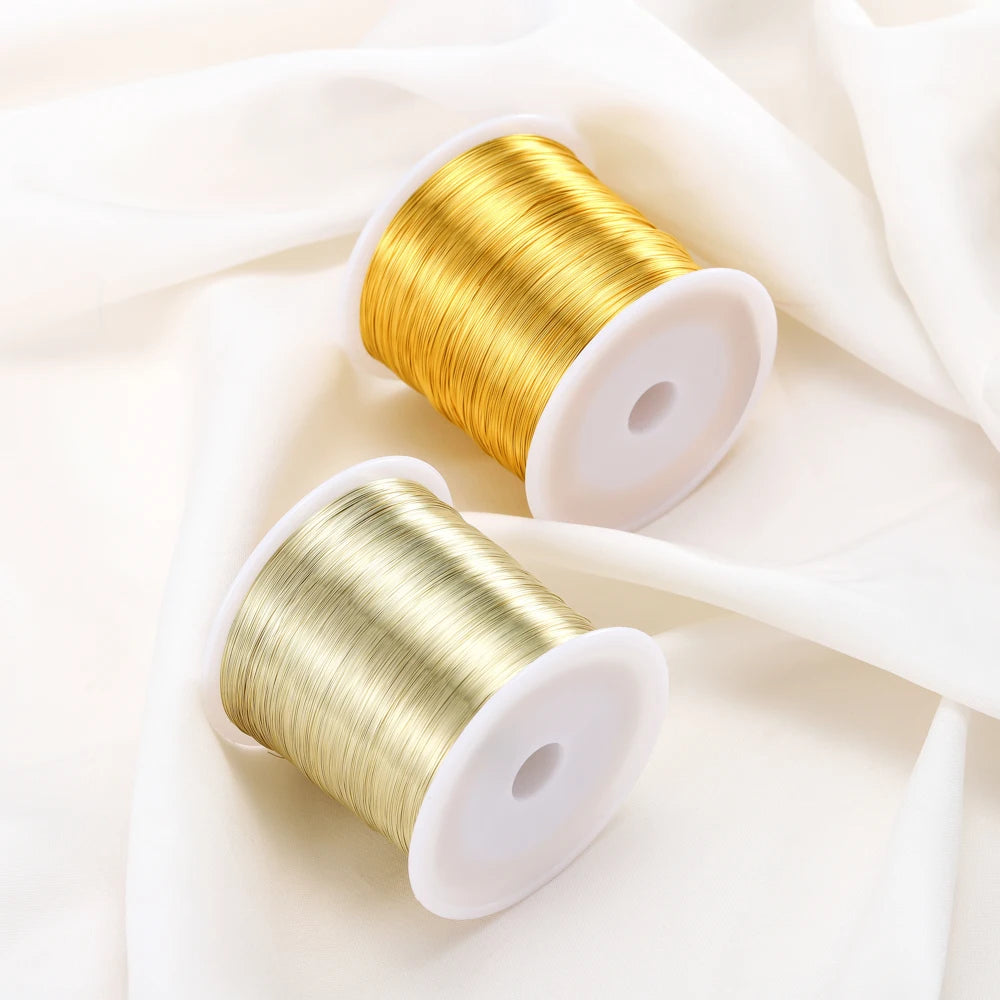 18K Real Gold Plated Copper Wire For DIY Handmade Jewelry Making Supplies Jewellery Accessories Beads Materials Wire Wholesale