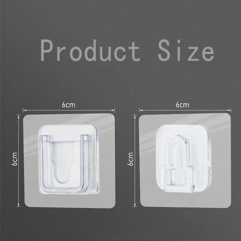 Double Sided Adhesive Wall Hooks Hanger Strong Transparent Suction Cup Storage Socket Hooks Bathroom Kitchen Bedroom Hook Kit