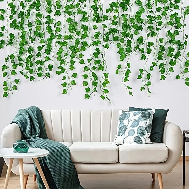 1/5PCS Artificial Plants Green Leaf Vine Centerpieces Wedding Home Outdoor Garden Garland Arch Wall Diy Prop Festival Decoration