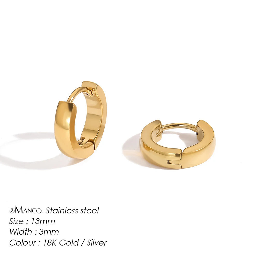 EMANCO Fashion Gold Size Circle Earrings Women's Jewelry Accessories Classic Stainless Steel Earrings Wholesale