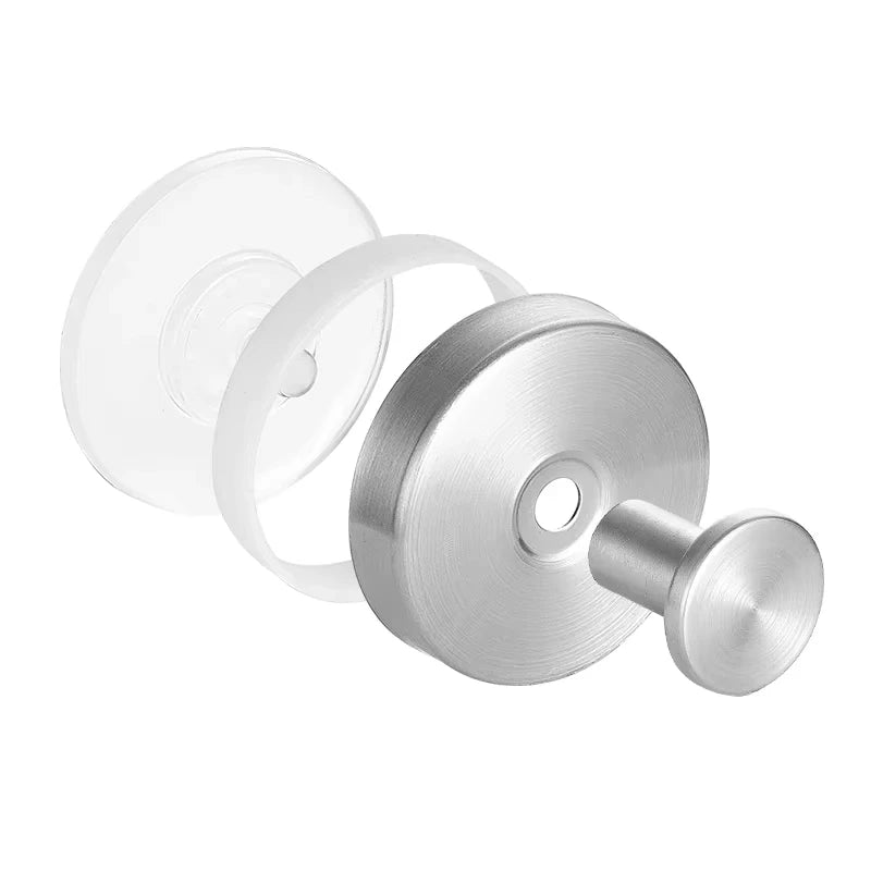 Suction Cup Hook Stainless Steel Punch-free Hooks Waterproof Wall Mount Strong Adsorption Hooks Reusable Kitchen Bathroom Hook