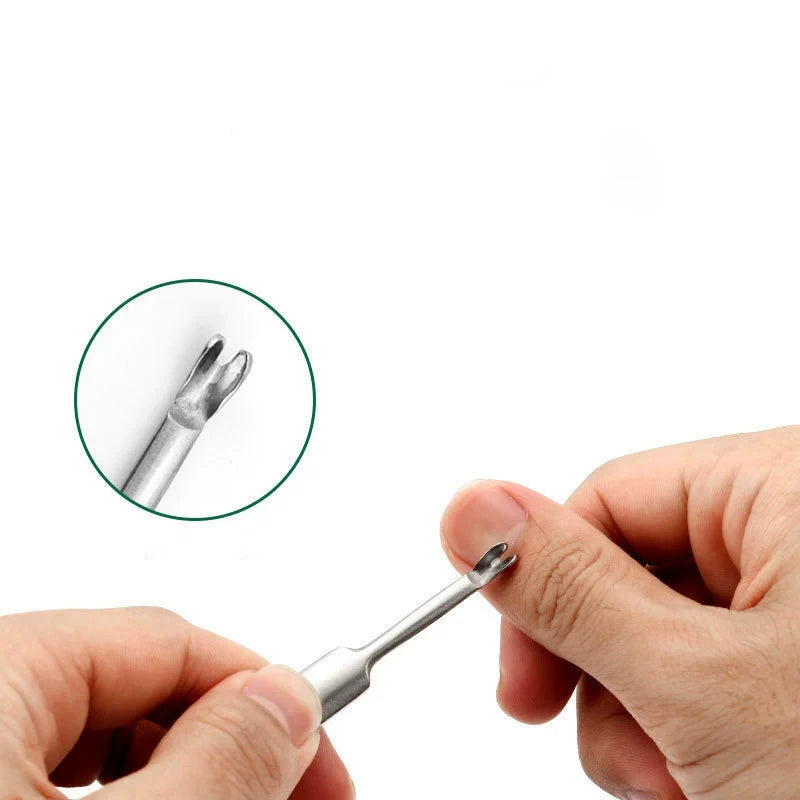 1Pc Cuticle Pusher Professional Stainless Steel Nail Cuticle Remover Callus Dead Skin Fork Nail Manicure Pedicure Tools