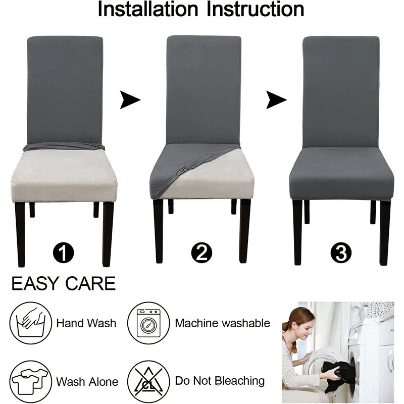 Waterproof Dining Chair Cover Stretch Chair Slipcover Removable Washable Chair Protector for Home, Restaurant, Kitchen,Banquet