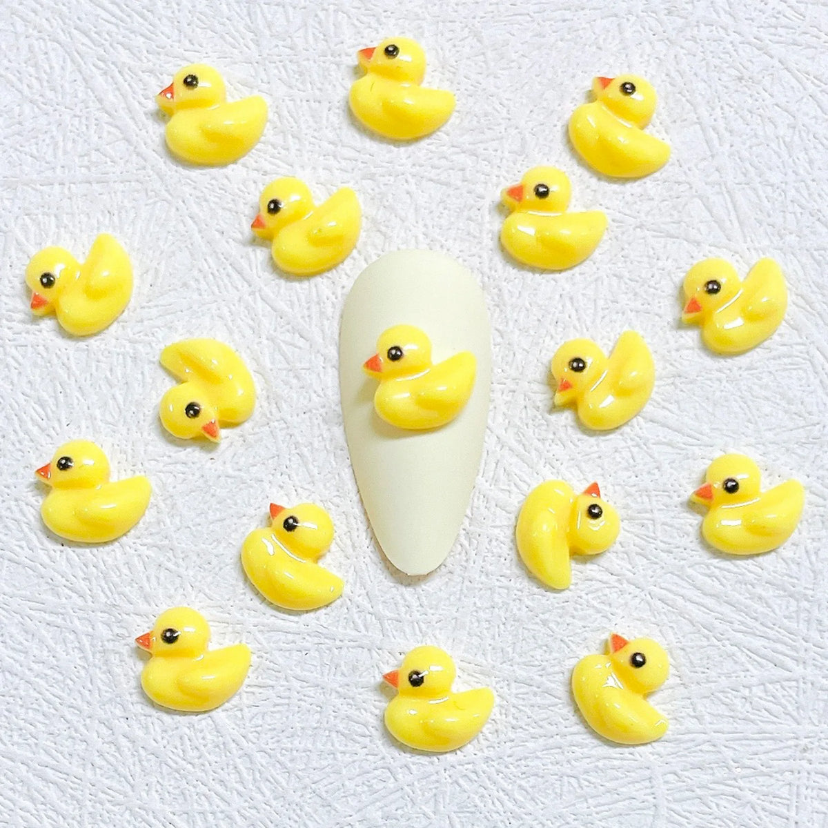 20pcs New Nail Art Cartoon Accessories Little Yellow Duck Resin Cute Nail Charms Decorations Supplies DIY 3D Cute Nail Art Parts