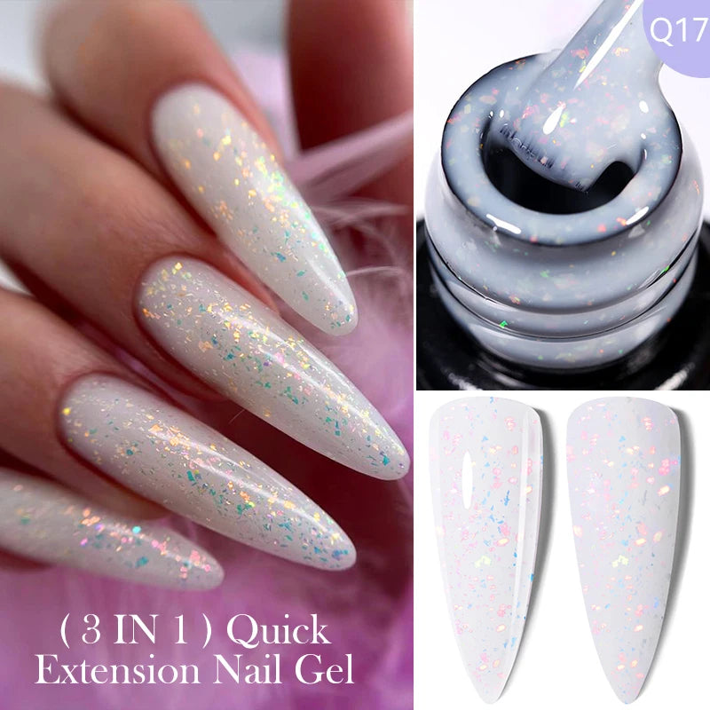 LILYCUTE 7ML Jelly Nude Pink Quick Extension Gel Nail Polish Transparent  Finger Prolong Long Lasting Construction Gel Varnish