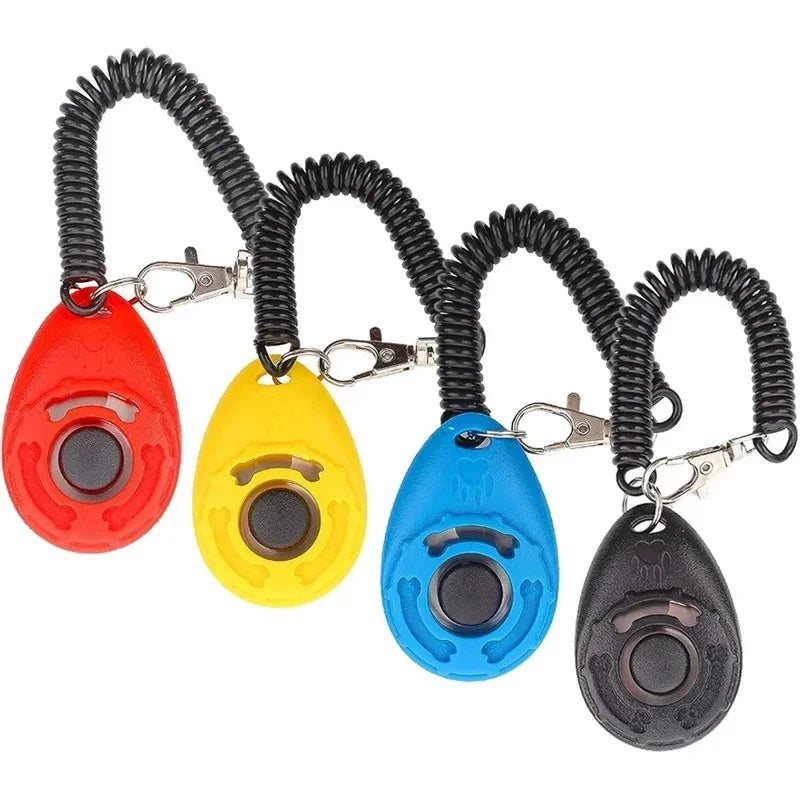 Pet Training Clicker with Wrist Strap, Adjustable Sound Clicker, Portable Keychain Training Tool for Dogs Cats Birds Horses