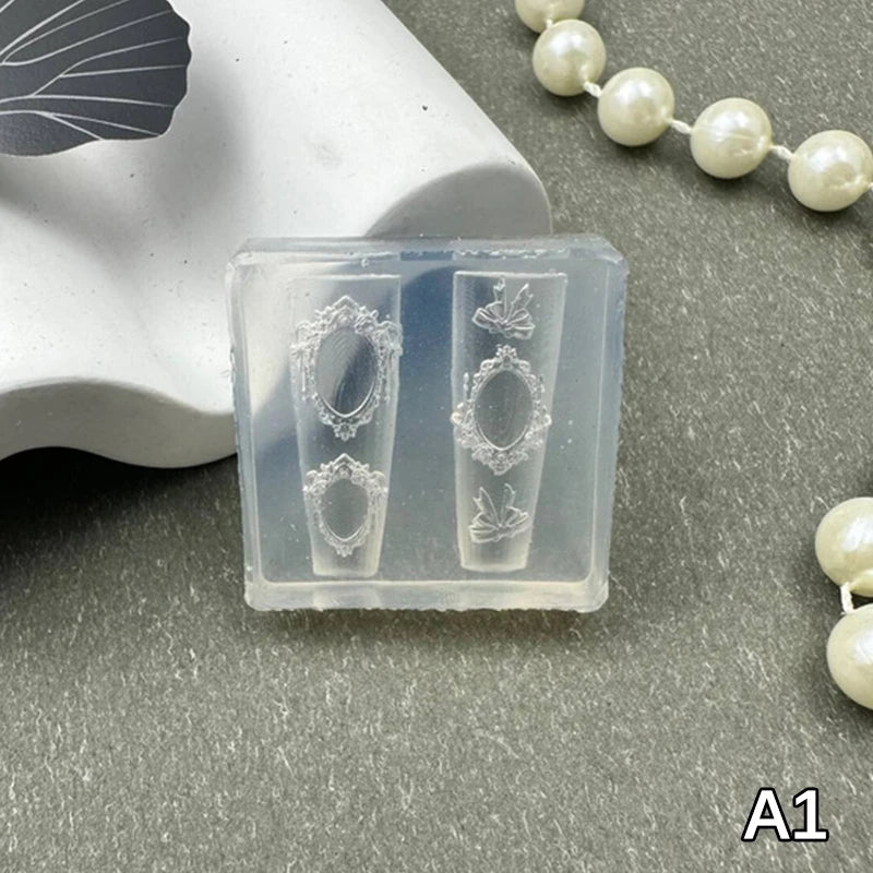Silicone Mini Photo Frame Shape Nail Mold Nail Stamping Nails DIY Nail Salon Design Stereoscopic Manicure Art Tool